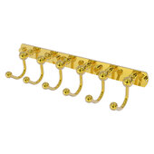  Prestige Skyline Collection 6-Position Tie and Belt Rack in Polished Brass, 15-1/2'' W x 4'' D x 3-5/16'' H
