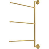  Prestige Skyline Collection 3 Swing Arm Vertical 28 Inch Towel Bar, Unlacquered Brass