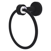  Pacific Beach Collection Towel Ring with Smooth Accent in Matte Black, 6'' Diameter x 4'' D x 7'' H