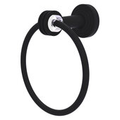  Pacific Beach Collection Towel Ring with Dotted Accents in Matte Black, 6'' Diameter x 4'' D x 7'' H