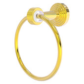  Pacific Beach Collection Towel Ring with Grooved Accents in Polished Brass, 6'' Diameter x 4'' D x 7'' H
