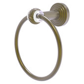  Pacific Beach Collection Towel Ring with Twisted Accents in Antique Brass, 6'' Diameter x 4'' D x 7'' H