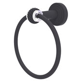  Pacific Beach Collection Towel Ring with Twisted Accents in Matte Black, 6'' Diameter x 4'' D x 7'' H