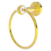  Pacific Beach Collection Towel Ring with Twisted Accents in Polished Brass, 6'' Diameter x 4'' D x 7'' H