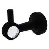  Pacific Beach Collection Robe Hook with Grooved Accents in Matte Black, 2-1/4'' Diameter x 4'' D x 3-1/8'' H