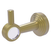  Pacific Beach Collection Robe Hook with Grooved Accents in Satin Brass, 2-1/4'' Diameter x 4'' D x 3-1/8'' H