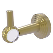  Pacific Beach Collection Robe Hook with Twisted Accents in Satin Brass, 2-1/4'' Diameter x 4'' D x 3-1/8'' H