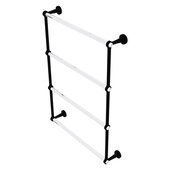  Pacific Beach Collection 4-Tier 24'' Ladder Towel Bar with Grooved Accents in Matte Black, 24-5/8'' W x 5'' D x 35-3/16'' H
