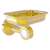  Pacific Beach Collection Wall Mounted Soap Dish Holder with Smooth Accent in Polished Brass, 4-3/8'' W x 3-5/16'' D x 5'' H