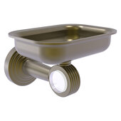  Pacific Beach Collection Wall Mounted Soap Dish Holder with Grooved Accents in Antique Brass, 4-3/8'' W x 3-5/16'' D x 5'' H