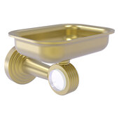  Pacific Beach Collection Wall Mounted Soap Dish Holder with Grooved Accents in Satin Brass, 4-3/8'' W x 3-5/16'' D x 5'' H