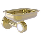  Pacific Beach Collection Wall Mounted Soap Dish Holder with Grooved Accents in Unlacquered Brass, 4-3/8'' W x 3-5/16'' D x 5'' H