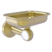  Pacific Beach Collection Wall Mounted Soap Dish Holder with Twisted Accents in Satin Brass, 4-3/8'' W x 3-5/16'' D x 5'' H