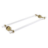  Pacific Beach Collection 24'' Back to Back Shower Door Towel Bar with Smooth Accent in Unlacquered Brass, 28'' W x 8-13/16'' D x 2-5/16'' H