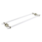  Pacific Beach Collection 30'' Back to Back Shower Door Towel Bar with Smooth Accent in Polished Nickel, 34'' W x 8-13/16'' D x 2-5/16'' H