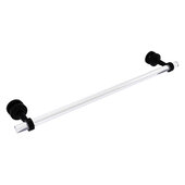  Pacific Beach Collection 24'' Shower Door Towel Bar with Smooth Accent in Matte Black, 28'' W x 5-5/16'' D x 2-5/16'' H