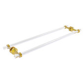  Pacific Beach Collection 30'' Back to Back Shower Door Towel Bar with Dotted Accents in Polished Brass, 34'' W x 8-13/16'' D x 2-5/16'' H
