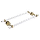  Pacific Beach Collection 18'' Back to Back Shower Door Towel Bar with Grooved Accents in Unlacquered Brass, 22'' W x 8-13/16'' D x 2-5/16'' H