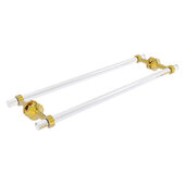  Pacific Beach Collection 24'' Back to Back Shower Door Towel Bar with Grooved Accents in Polished Brass, 28'' W x 8-13/16'' D x 2-5/16'' H
