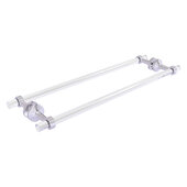  Pacific Beach Collection 24'' Back to Back Shower Door Towel Bar with Grooved Accents in Satin Chrome, 28'' W x 8-13/16'' D x 2-5/16'' H