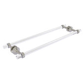  Pacific Beach Collection 24'' Back to Back Shower Door Towel Bar with Grooved Accents in Satin Nickel, 28'' W x 8-13/16'' D x 2-5/16'' H