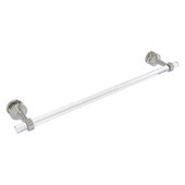  Pacific Beach Collection 24'' Shower Door Towel Bar with Grooved Accents in Satin Nickel, 28'' W x 5-5/16'' D x 2-5/16'' H