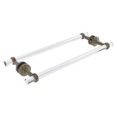  Pacific Beach Collection 18'' Back to Back Shower Door Towel Bar with Twisted Accents in Antique Brass, 22'' W x 8-13/16'' D x 2-5/16'' H
