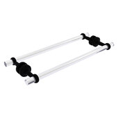  Pacific Beach Collection 18'' Back to Back Shower Door Towel Bar with Twisted Accents in Matte Black, 22'' W x 8-13/16'' D x 2-5/16'' H