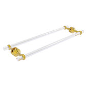  Pacific Beach Collection 24'' Back to Back Shower Door Towel Bar with Twisted Accents in Polished Brass, 28'' W x 8-13/16'' D x 2-5/16'' H