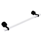  Pacific Beach Collection 18'' Shower Door Towel Bar with Twisted Accents in Matte Black, 22'' W x 5-5/16'' D x 2-5/16'' H