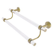  Pacific Beach Collection 18'' Double Towel Bar with Smooth Accent in Unlacquered Brass, 22'' W x 5-5/16'' D x 7-13/16'' H