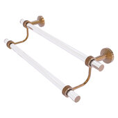  Pacific Beach Collection 18'' Double Towel Bar with Dotted Accents in Brushed Bronze, 22'' W x 5-5/16'' D x 7-13/16'' H