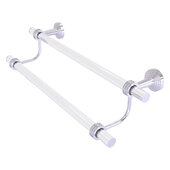  Pacific Beach Collection 18'' Double Towel Bar with Dotted Accents in Satin Chrome, 22'' W x 5-5/16'' D x 7-13/16'' H