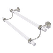  Pacific Beach Collection 18'' Double Towel Bar with Dotted Accents in Satin Nickel, 22'' W x 5-5/16'' D x 7-13/16'' H