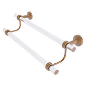  Pacific Beach Collection 18'' Double Towel Bar with Grooved Accents in Brushed Bronze, 22'' W x 5-5/16'' D x 7-13/16'' H
