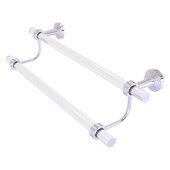  Pacific Beach Collection 18'' Double Towel Bar with Grooved Accents in Polished Chrome, 22'' W x 5-5/16'' D x 7-13/16'' H