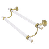  Pacific Beach Collection 18'' Double Towel Bar with Grooved Accents in Satin Brass, 22'' W x 5-5/16'' D x 7-13/16'' H