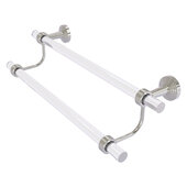  Pacific Beach Collection 18'' Double Towel Bar with Grooved Accents in Satin Nickel, 22'' W x 5-5/16'' D x 7-13/16'' H