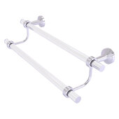  Pacific Beach Collection 24'' Double Towel Bar with Grooved Accents in Satin Chrome, 28'' W x 5-5/16'' D x 7-13/16'' H