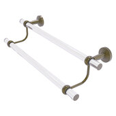  Pacific Beach Collection 18'' Double Towel Bar with Twisted Accents in Antique Brass, 22'' W x 5-5/16'' D x 7-13/16'' H