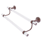  Pacific Beach Collection 18'' Double Towel Bar with Twisted Accents in Antique Copper, 22'' W x 5-5/16'' D x 7-13/16'' H