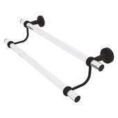  Pacific Beach Collection 18'' Double Towel Bar with Twisted Accents in Oil Rubbed Bronze, 22'' W x 5-5/16'' D x 7-13/16'' H