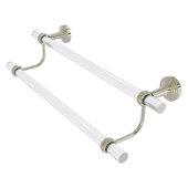  Pacific Beach Collection 18'' Double Towel Bar with Twisted Accents in Polished Nickel, 22'' W x 5-5/16'' D x 7-13/16'' H