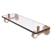  Pacific Grove Collection 16'' Glass Shelf with Smooth Accent in Brushed Bronze, 16'' W x 5-1/8'' D x 3-3/16'' H