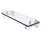  Pacific Grove Collection 16'' Glass Shelf with Smooth Accent in Polished Chrome, 16'' W x 5-1/8'' D x 3-3/16'' H