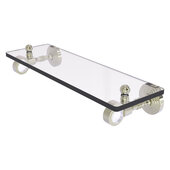  Pacific Grove Collection 16'' Glass Shelf with Smooth Accent in Polished Nickel, 16'' W x 5-1/8'' D x 3-3/16'' H