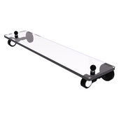  Pacific Grove Collection 22'' Glass Shelf with Smooth Accent in Matte Black, 22'' W x 5-1/8'' D x 3-3/16'' H