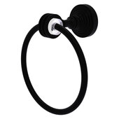  Pacific Grove Collection Towel Ring with Dotted Accents in Matte Black, 6'' Diameter x 4'' D x 7-3/16'' H