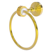  Pacific Grove Collection Towel Ring with Dotted Accents in Polished Brass, 6'' Diameter x 4'' D x 7-3/16'' H