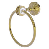  Pacific Grove Collection Towel Ring with Dotted Accents in Unlacquered Brass, 6'' Diameter x 4'' D x 7-3/16'' H